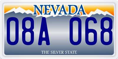 NV license plate 08A068