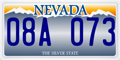 NV license plate 08A073