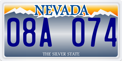 NV license plate 08A074