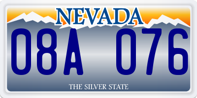 NV license plate 08A076