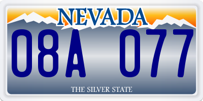 NV license plate 08A077