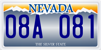 NV license plate 08A081