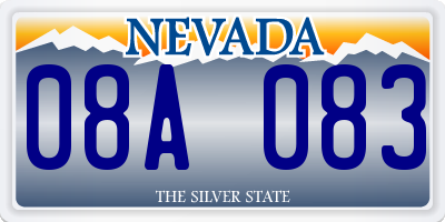 NV license plate 08A083