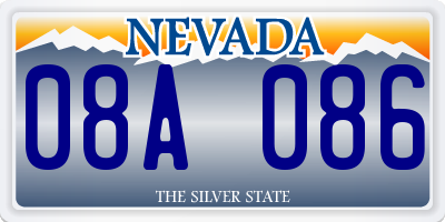 NV license plate 08A086