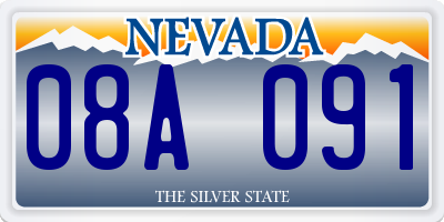 NV license plate 08A091