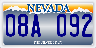 NV license plate 08A092