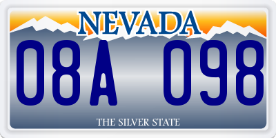 NV license plate 08A098