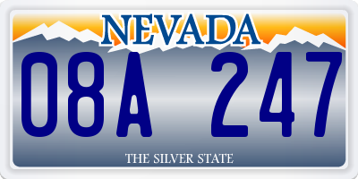 NV license plate 08A247