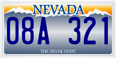 NV license plate 08A321