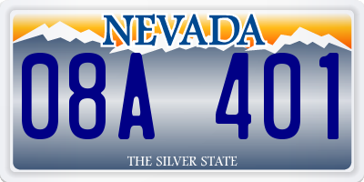 NV license plate 08A401