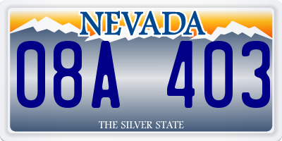 NV license plate 08A403