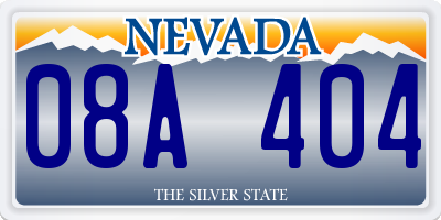 NV license plate 08A404