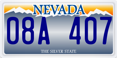 NV license plate 08A407