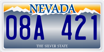 NV license plate 08A421