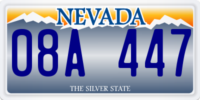 NV license plate 08A447