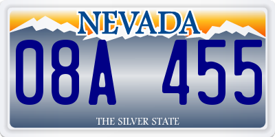 NV license plate 08A455