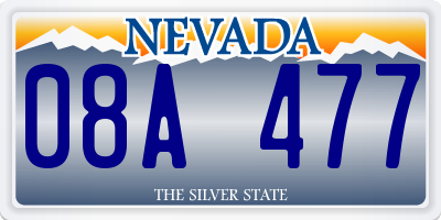 NV license plate 08A477