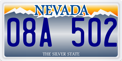 NV license plate 08A502