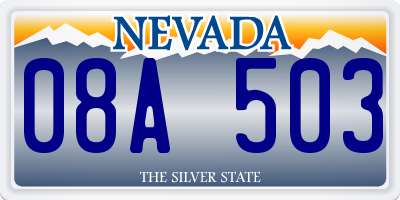 NV license plate 08A503