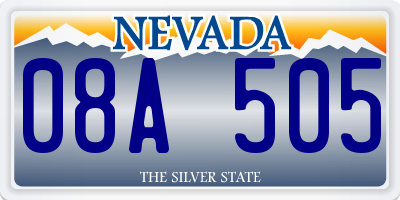 NV license plate 08A505