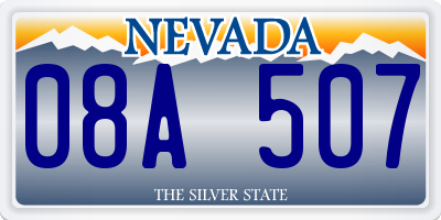 NV license plate 08A507
