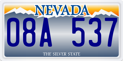 NV license plate 08A537