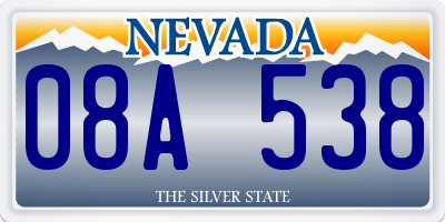 NV license plate 08A538