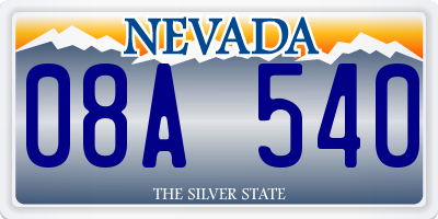 NV license plate 08A540