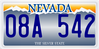 NV license plate 08A542