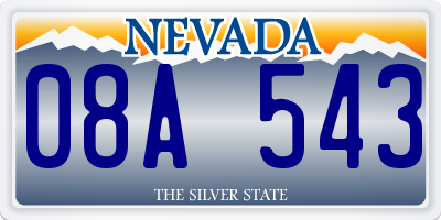 NV license plate 08A543