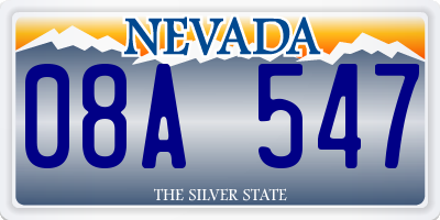 NV license plate 08A547