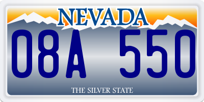 NV license plate 08A550