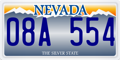 NV license plate 08A554