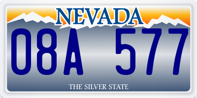 NV license plate 08A577