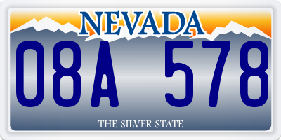 NV license plate 08A578