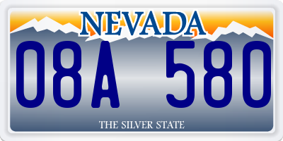 NV license plate 08A580