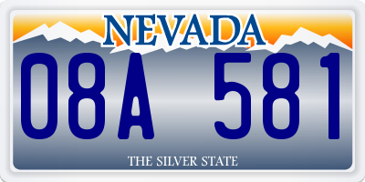 NV license plate 08A581