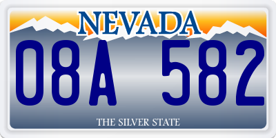 NV license plate 08A582