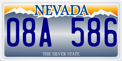 NV license plate 08A586