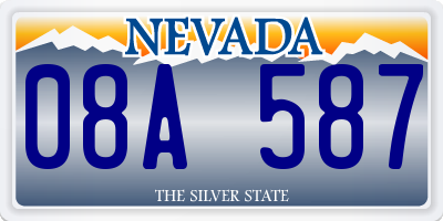 NV license plate 08A587