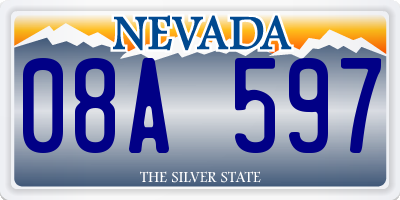 NV license plate 08A597