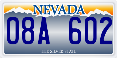 NV license plate 08A602