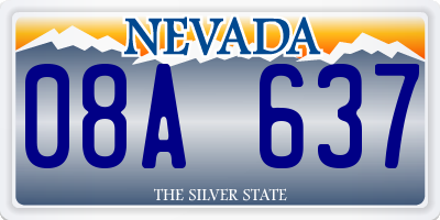 NV license plate 08A637