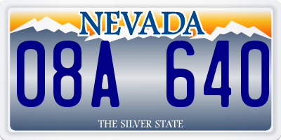 NV license plate 08A640