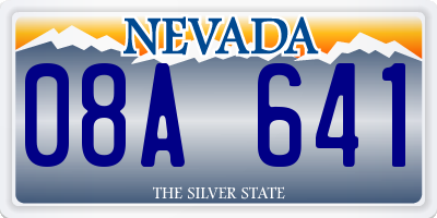 NV license plate 08A641