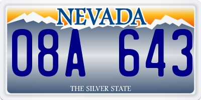 NV license plate 08A643