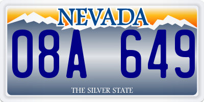 NV license plate 08A649