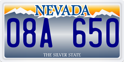 NV license plate 08A650