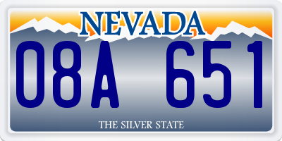 NV license plate 08A651