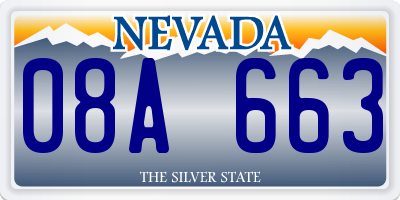 NV license plate 08A663